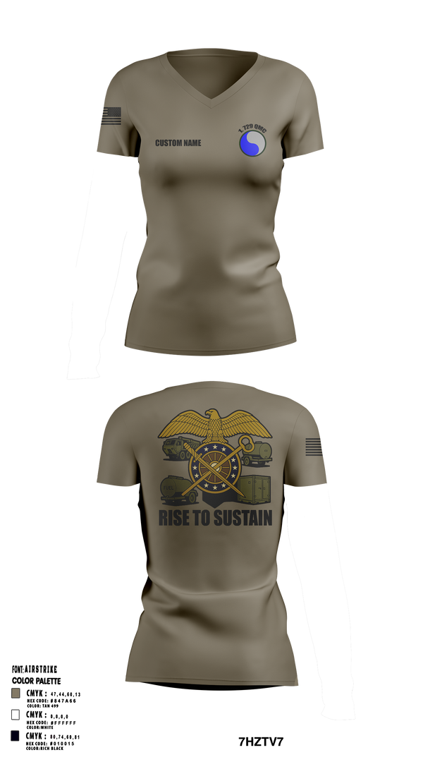 729 Quarter Master Unit 34151644 Women's Short Sleeve V-neck Shirt - 1