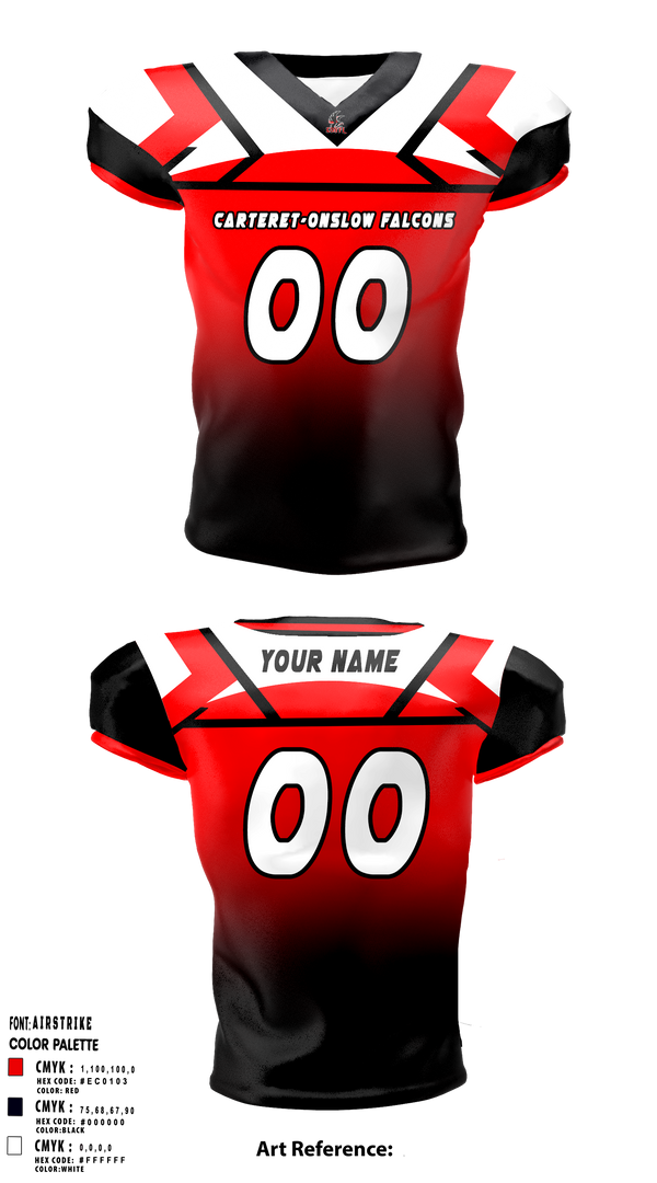 Carteret-Onslow Youth Football & Cheer League (COYFL) Falcons 65584238 Football Jersey - 1