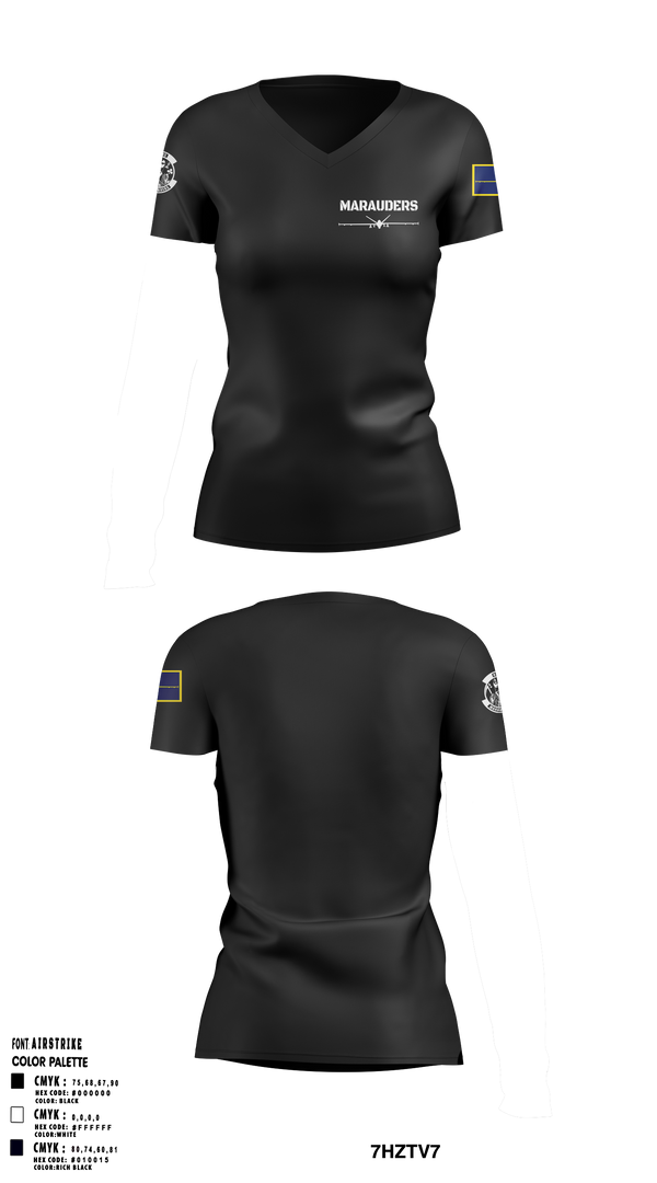 89 ATKS 2330709 Women's Short Sleeve V-neck Shirt - 1