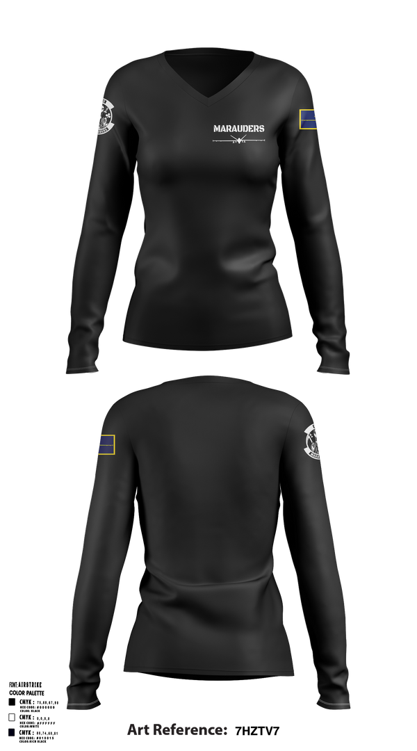 89 ATKS 2330709 Women's Long Sleeve V-neck Shirt - 1