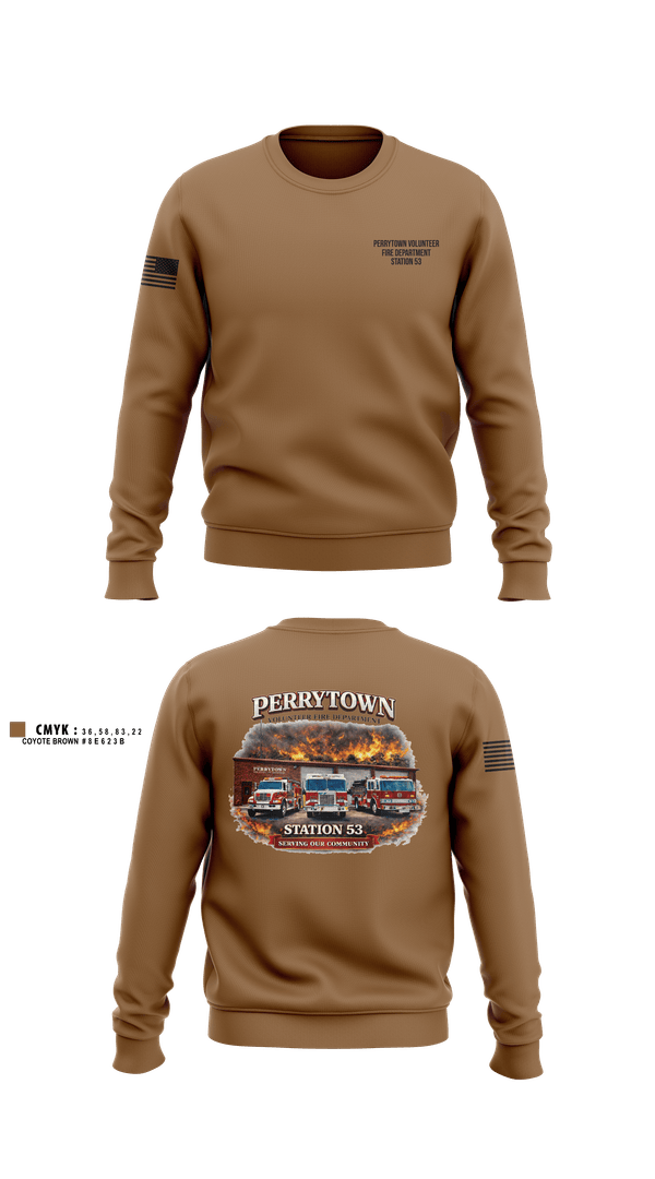 Crew Neck Sweatshirt, Perrytown Volunteer Fire Department, Fire Department, Teamtime, Team time, sublimation, custom sports apparel, team uniforms, spirit wear, spiritwear, sports uniforms, custom shirts, team store, custom team store, fundraiser sports, apparel fundraiser