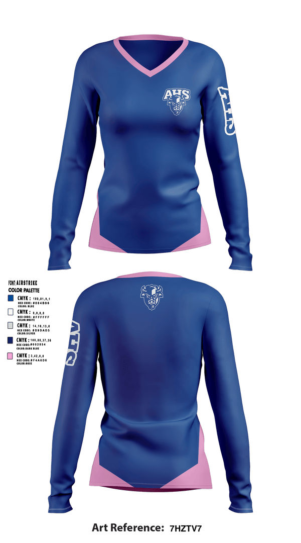 Amador High School Softball 24338403 Women's Long Sleeve V-neck Shirt - 1