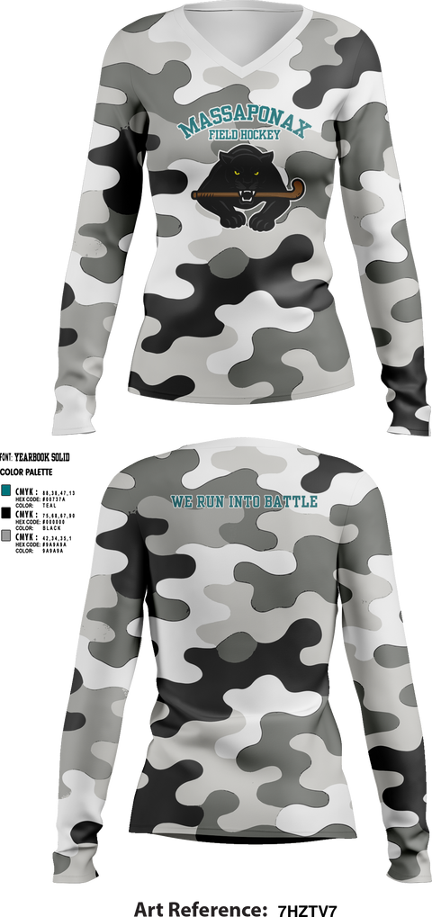 Massaponax Field Hockey 71618187 Women's Long Sleeve V-neck Shirt - 6