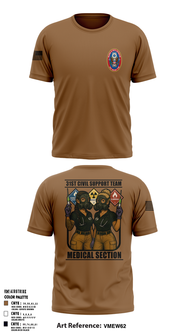 31st Civil Support Team 74906635 Old School Cotton Feel Shirt - 3
