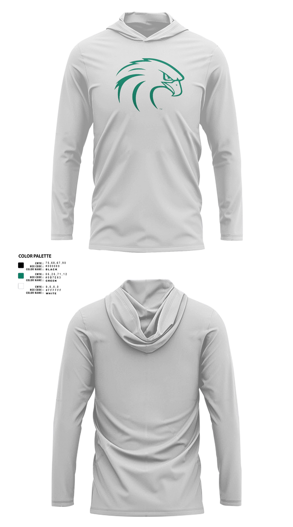 Long Sleeve Hooded Sun Shirt, NSU Riverhawks Football, , Teamtime, Team time, sublimation, custom sports apparel, team uniforms, spirit wear, spiritwear, sports uniforms, custom shirts, team store, custom team store, fundraiser sports, apparel fundraiser