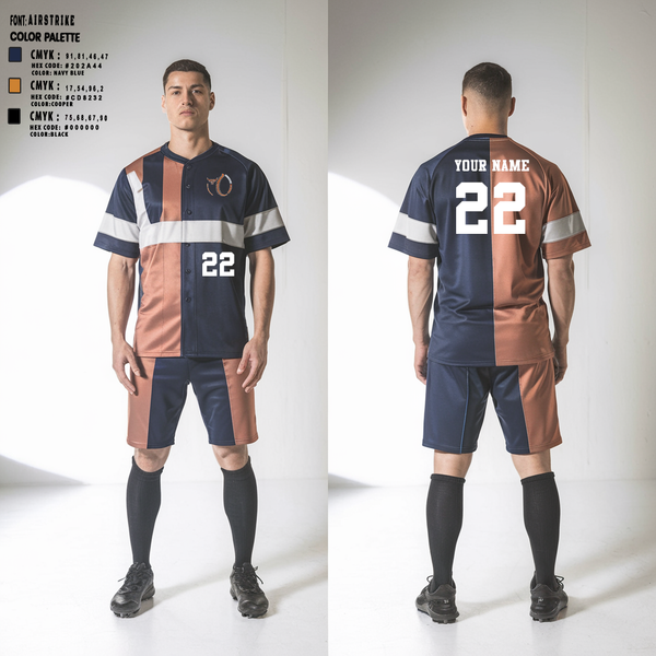 Somerton Toros Baseball 88801798 Full Button Baseball Jersey - 2