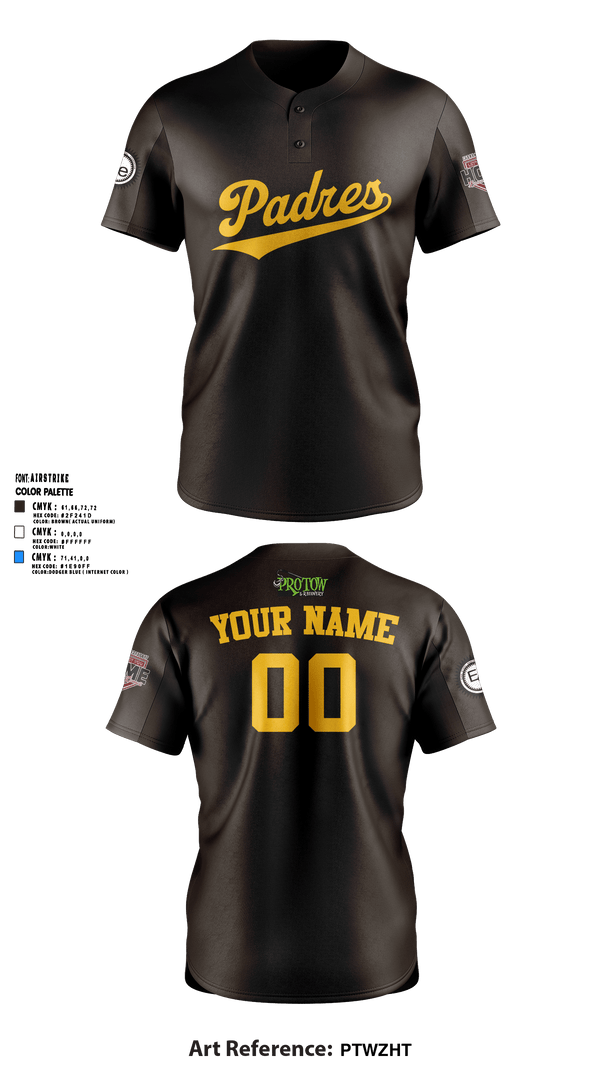 IWV Youth Baseball 15555147 Two Button Softball Jersey - 42