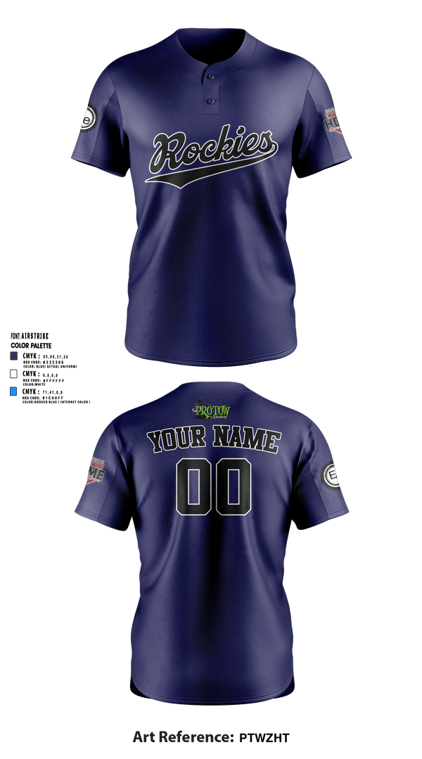 IWV Youth Baseball 15555147 Two Button Softball Jersey - 44