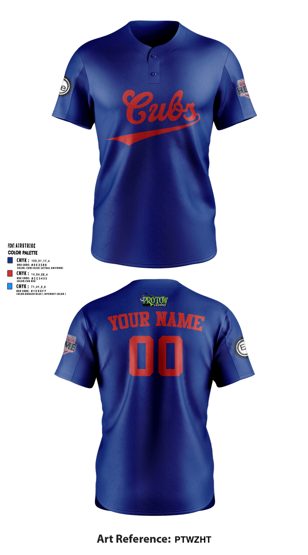 IWV Youth Baseball 15555147 Two Button Softball Jersey - 48