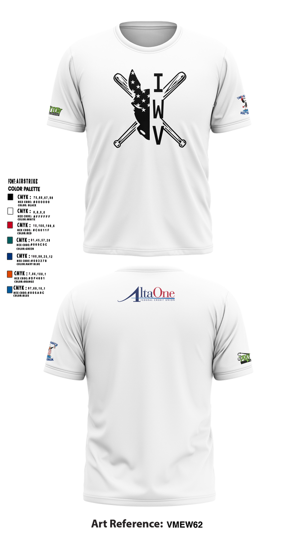 IWV Youth Baseball 15555147 Short Sleeve Performance Shirt - 11