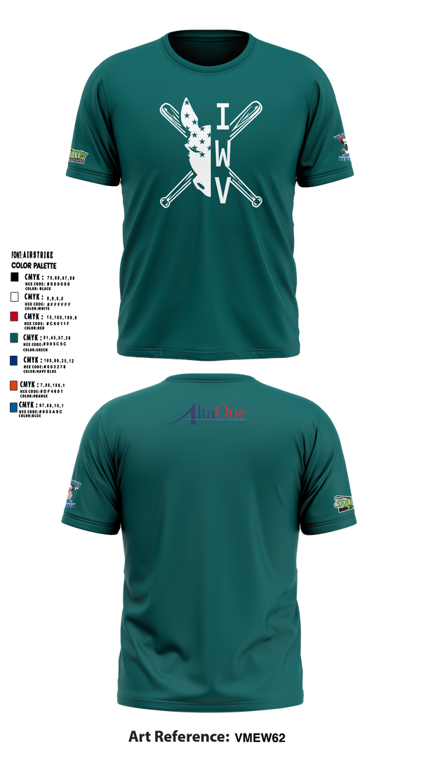IWV Youth Baseball 15555147 Short Sleeve Performance Shirt - 13