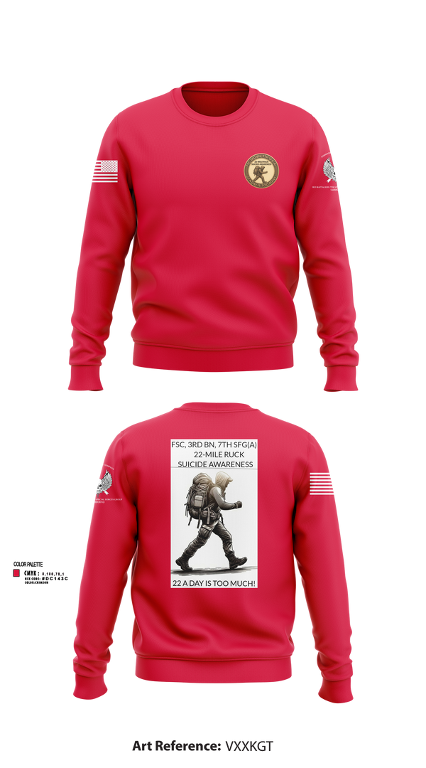 FSC, 3RD BN, 7TH SFG(A) 2558411 Crew Neck Sweatshirt - 3