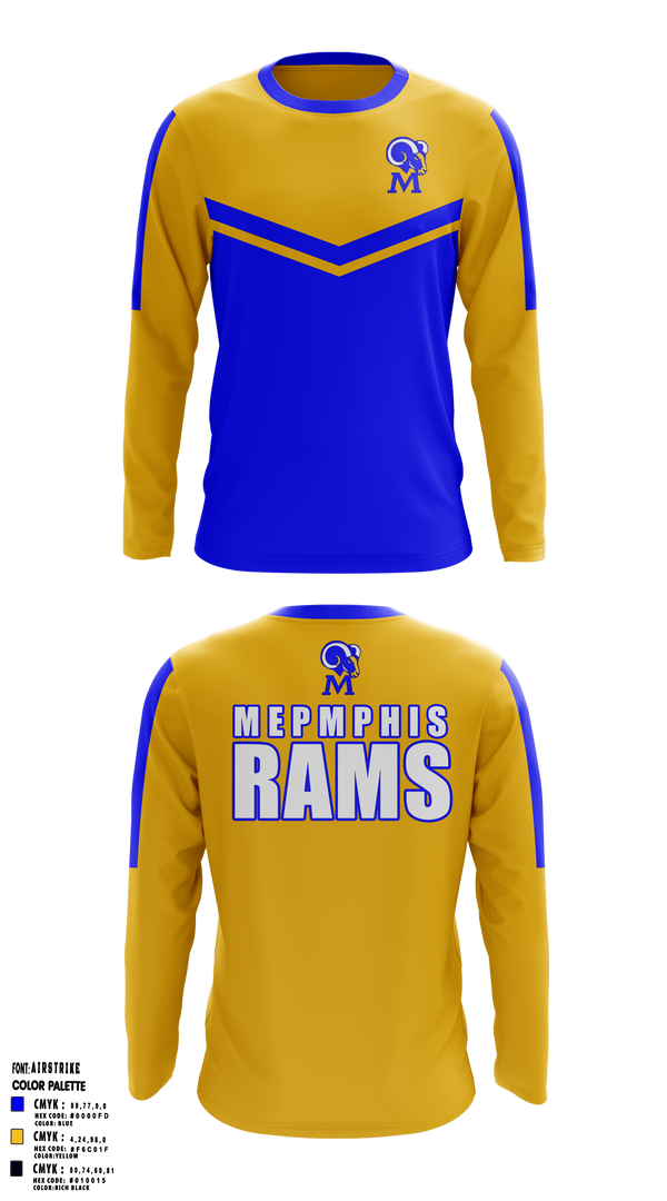 Memphis Rams 44971969 Long Sleeve Performance Shirt 1