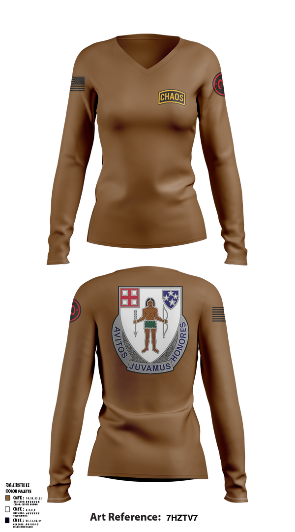 Chaos Company, 1-182 Infantry 69873429 Women's Long Sleeve V-neck Shirt - 1