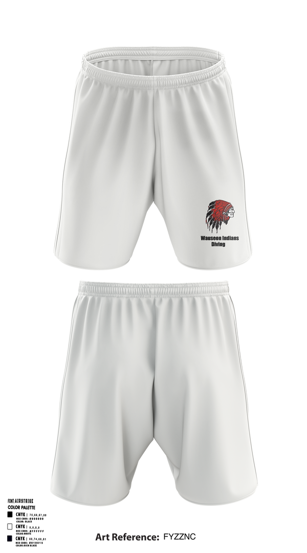 Wauseon Indians Diving 85671842 Athletic Shorts With Pockets - 1