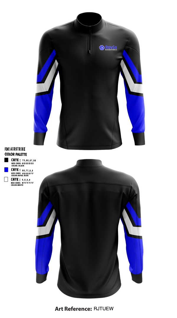 Ravia Middle School Basketball 26724454 Quarter Zip Jacket - 1