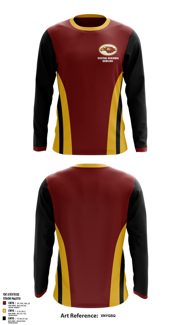 Central Regional Bowling 42780139 Long Sleeve Performance Shirt 1