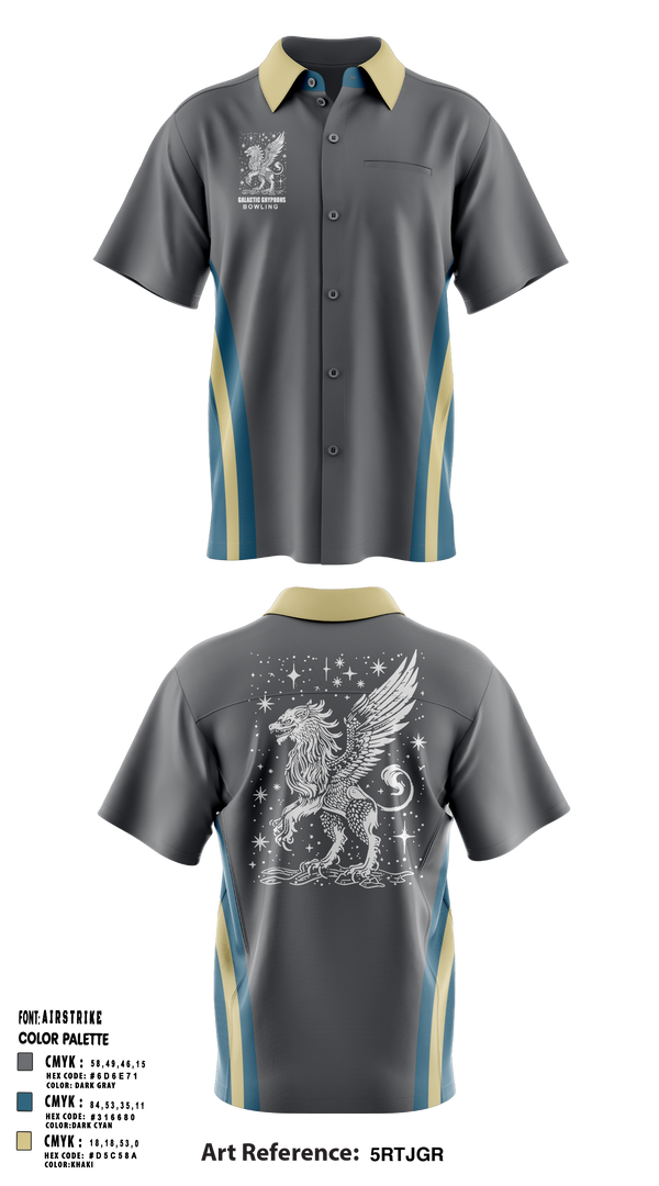 Galactic Gryphons 31863886 Short Sleeve Bowling Jersey - 1