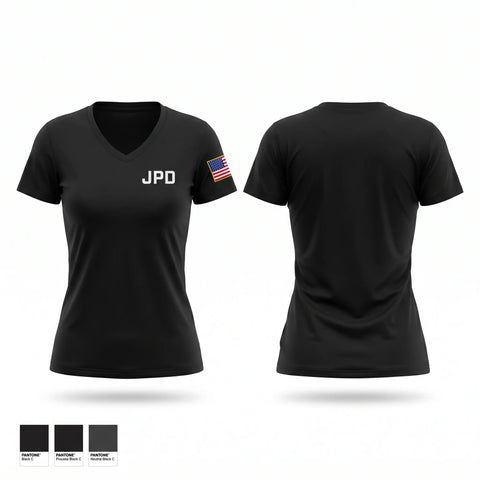 Womens Short Sleeve Vneck Shirt, JPD, Police, Teamtime, Team time, sublimation, custom sports apparel, team uniforms, spirit wear, spiritwear, sports uniforms, custom shirts, team store, custom team store, fundraiser sports, apparel fundraiser