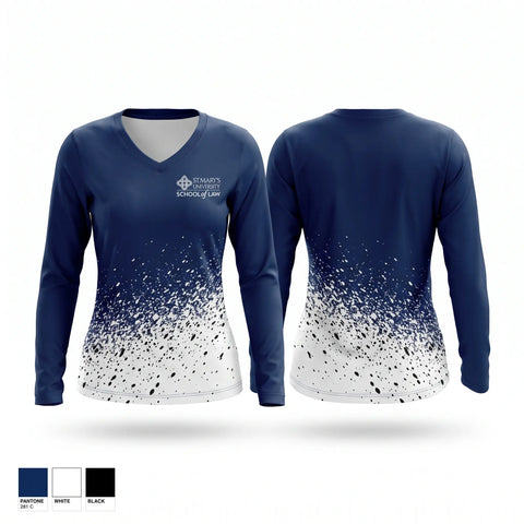 Womens Long Sleeve Vneck Shirt, St. Mary’s University School of Law, EMS/EMT, Teamtime, Team time, sublimation, custom sports apparel, team uniforms, spirit wear, spiritwear, sports uniforms, custom shirts, team store, custom team store, fundraiser sports, apparel fundraiser