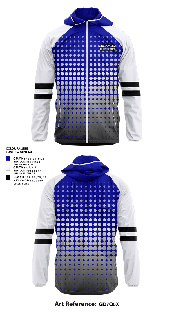 Sharpsville Blue Devils 61871742 Windbreaker - 2