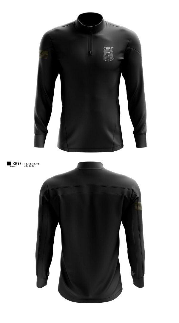 Quarter Zip Jacket, Chester County Prison Emergency Response Team CERT, Police, Teamtime, Team time, sublimation, custom sports apparel, team uniforms, spirit wear, spiritwear, sports uniforms, custom shirts, team store, custom team store, fundraiser sports, apparel fundraiser