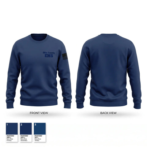 Crew Neck Sweatshirt, Ohio County EMS, EMS/EMT, Teamtime, Team time, sublimation, custom sports apparel, team uniforms, spirit wear, spiritwear, sports uniforms, custom shirts, team store, custom team store, fundraiser sports, apparel fundraiser
