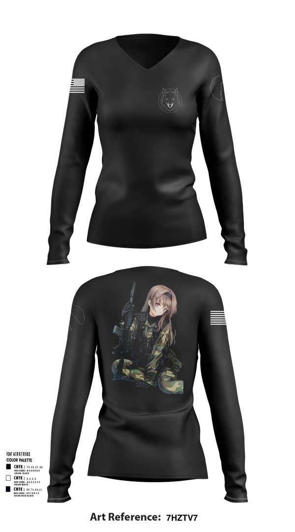 Womens Long Sleeve Vneck Shirt, The House of Wolves, , Teamtime, Team time, sublimation, custom sports apparel, team uniforms, spirit wear, spiritwear, sports uniforms, custom shirts, team store, custom team store, fundraiser sports, apparel fundraiser