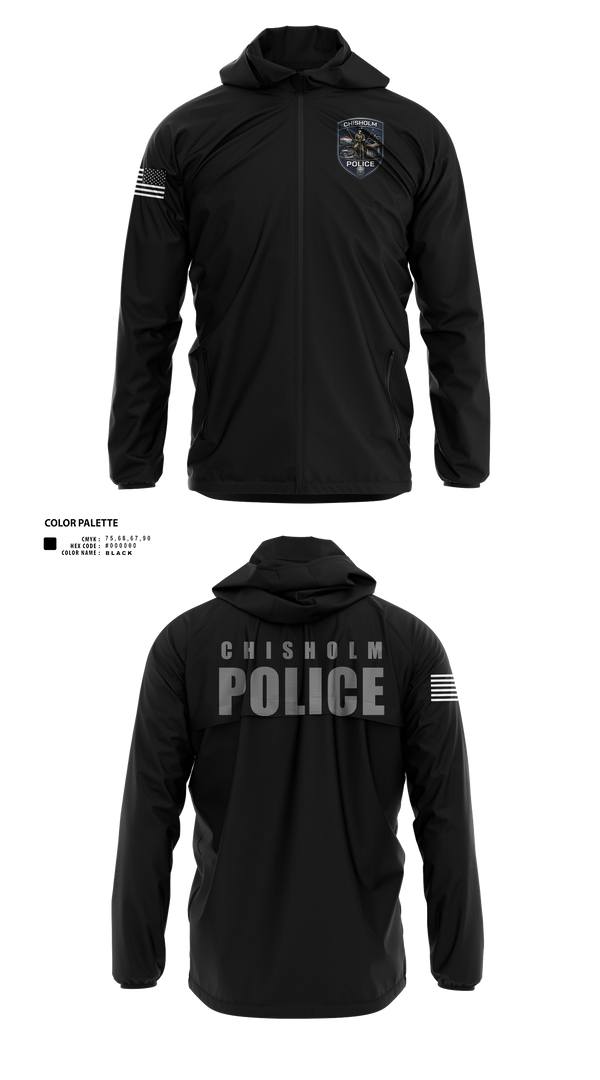Windbreaker, Chisholm Police Department, Police, Teamtime, Team time, sublimation, custom sports apparel, team uniforms, spirit wear, spiritwear, sports uniforms, custom shirts, team store, custom team store, fundraiser sports, apparel fundraiser
