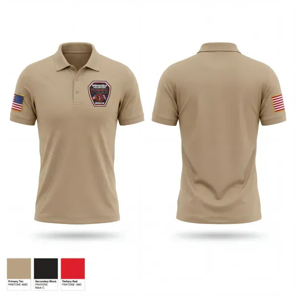 Short Sleeve Performance Polo, Springfield Volunteer Fire Dept., Fire Department, Teamtime, Team time, sublimation, custom sports apparel, team uniforms, spirit wear, spiritwear, sports uniforms, custom shirts, team store, custom team store, fundraiser sports, apparel fundraiser