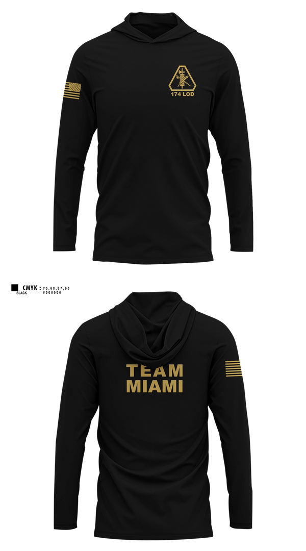 Long Sleeve hooded sunshirt, 174th Legal Operations Detachment, Army, Teamtime, Team time, sublimation, custom sports apparel, team uniforms, spirit wear, spiritwear, sports uniforms, custom shirts, team store, custom team store, fundraiser sports, apparel fundraiser