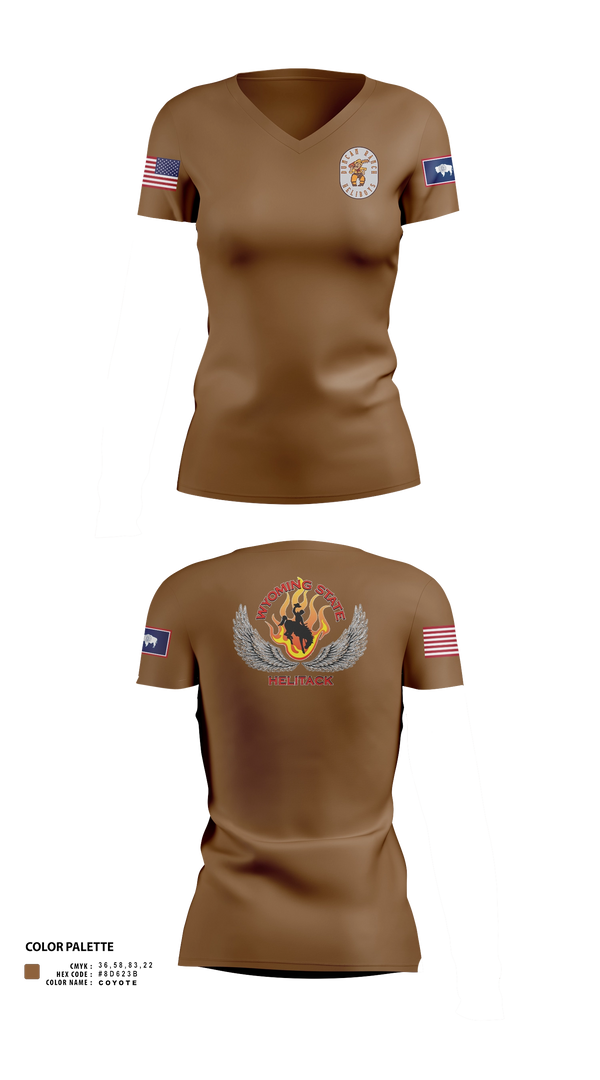 Womens Short Sleeve Vneck Shirt, Wyoming state helitack, Fire Department, Teamtime, Team time, sublimation, custom sports apparel, team uniforms, spirit wear, spiritwear, sports uniforms, custom shirts, team store, custom team store, fundraiser sports, apparel fundraiser