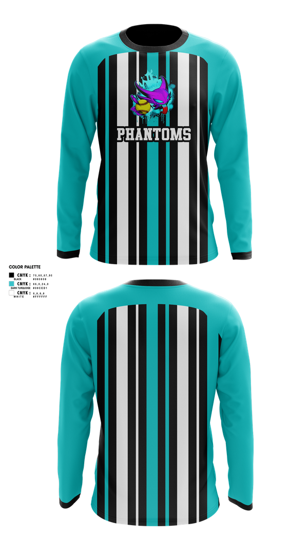 Long Sleeve Performance Shirt, Phantoms, Baseball, Teamtime, Team time, sublimation, custom sports apparel, team uniforms, spirit wear, spiritwear, sports uniforms, custom shirts, team store, custom team store, fundraiser sports, apparel fundraiser