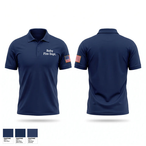 Short Sleeve Performance Polo, Roby Fire Dept, Fire Department, Teamtime, Team time, sublimation, custom sports apparel, team uniforms, spirit wear, spiritwear, sports uniforms, custom shirts, team store, custom team store, fundraiser sports, apparel fundraiser