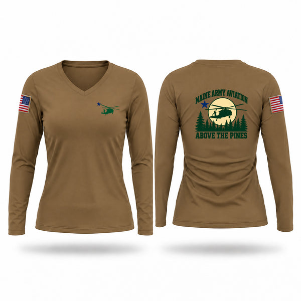 Womens Long Sleeve Vneck Shirt, Moxie Medevac G Co 3/126th, National Guard, Teamtime, Team time, sublimation, custom sports apparel, team uniforms, spirit wear, spiritwear, sports uniforms, custom shirts, team store, custom team store, fundraiser sports, apparel fundraiser