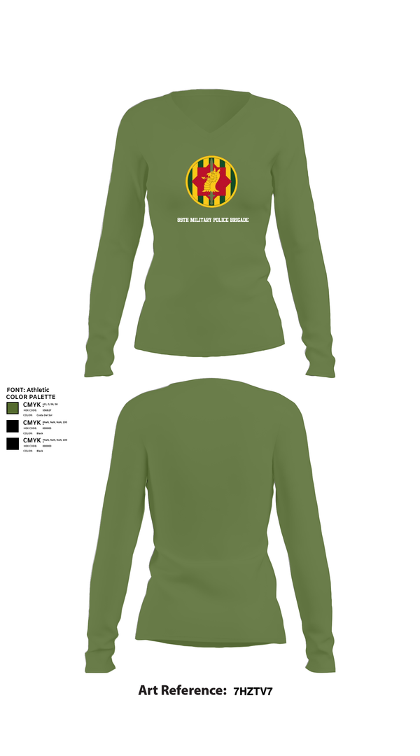 Womens Long Sleeve Vneck Shirt, 89th military police brigade, , Teamtime, Team time, sublimation, custom sports apparel, team uniforms, spirit wear, spiritwear, sports uniforms, custom shirts, team store, custom team store, fundraiser sports, apparel fundraiser