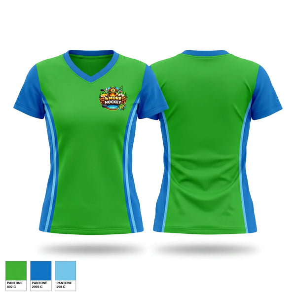 Womens Short Sleeve Vneck Shirt, S’More Hockey, Ice Hockey, Teamtime, Team time, sublimation, custom sports apparel, team uniforms, spirit wear, spiritwear, sports uniforms, custom shirts, team store, custom team store, fundraiser sports, apparel fundraiser