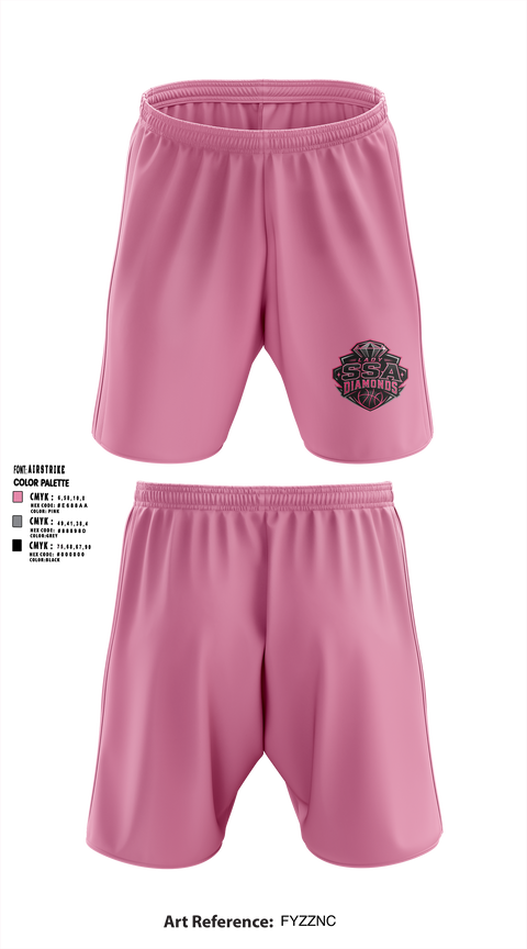 Athletic Shorts With Pockets, SSA Lady Diamonds, Women's Basketball, Teamtime, Team time, sublimation, custom sports apparel, team uniforms, spirit wear, spiritwear, sports uniforms, custom shirts, team store, custom team store, fundraiser sports, apparel fundraiser