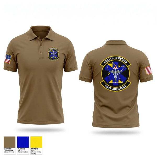 Short Sleeve Performance Polo, Civil Air Patrol Minnesota Wing Health Service, Air Force, Teamtime, Team time, sublimation, custom sports apparel, team uniforms, spirit wear, spiritwear, sports uniforms, custom shirts, team store, custom team store, fundraiser sports, apparel fundraiser
