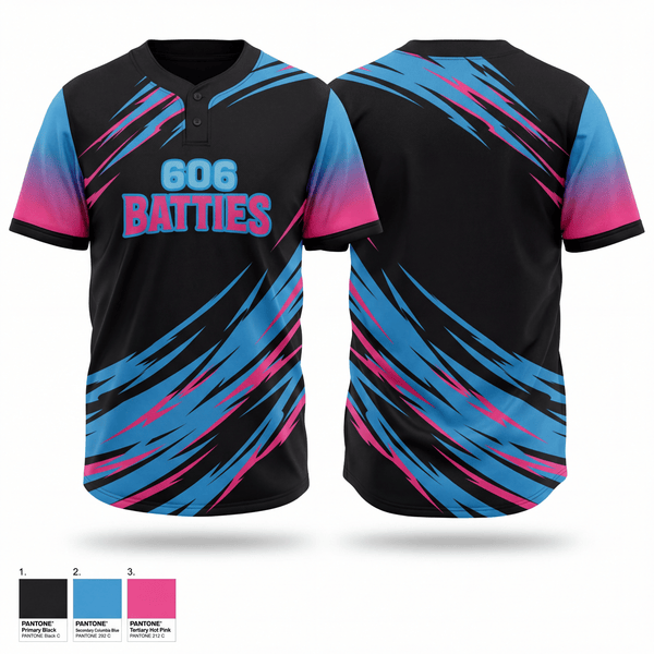 606 Batties 35171734 Two Button Softball Jersey - 1