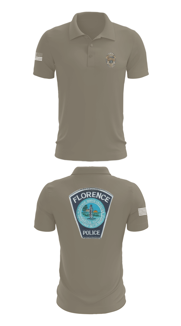Short Sleeve Performance Polo, Florence Police Department, Police, Teamtime, Team time, sublimation, custom sports apparel, team uniforms, spirit wear, spiritwear, sports uniforms, custom shirts, team store, custom team store, fundraiser sports, apparel fundraiser