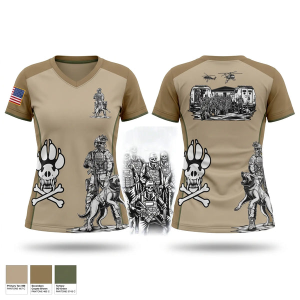 Womens Short Sleeve Vneck Shirt, 39 SFS K9, Air Force, Teamtime, Team time, sublimation, custom sports apparel, team uniforms, spirit wear, spiritwear, sports uniforms, custom shirts, team store, custom team store, fundraiser sports, apparel fundraiser