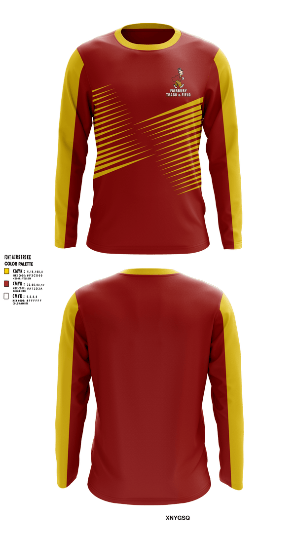 Fairbury Jeffs Track & Field 4428819 Long Sleeve Performance Shirt 1