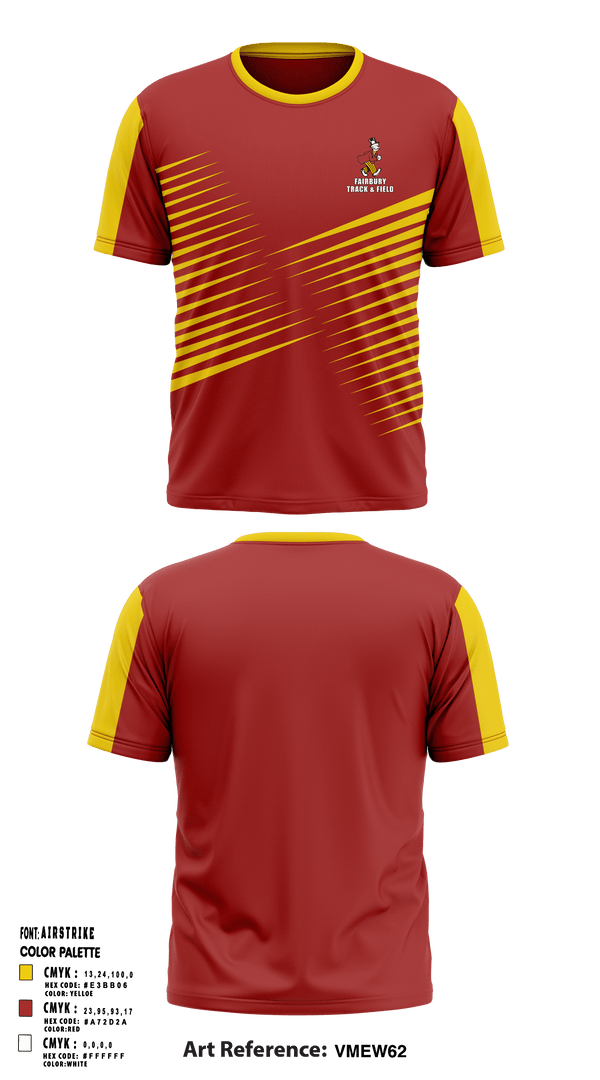 Fairbury Jeffs Track & Field 4428819 Short Sleeve Performance Shirt - 1