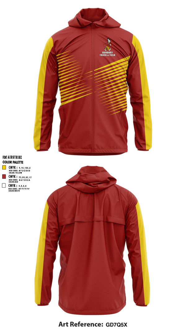 Fairbury Jeffs Track & Field 4428819 Windbreaker - 1