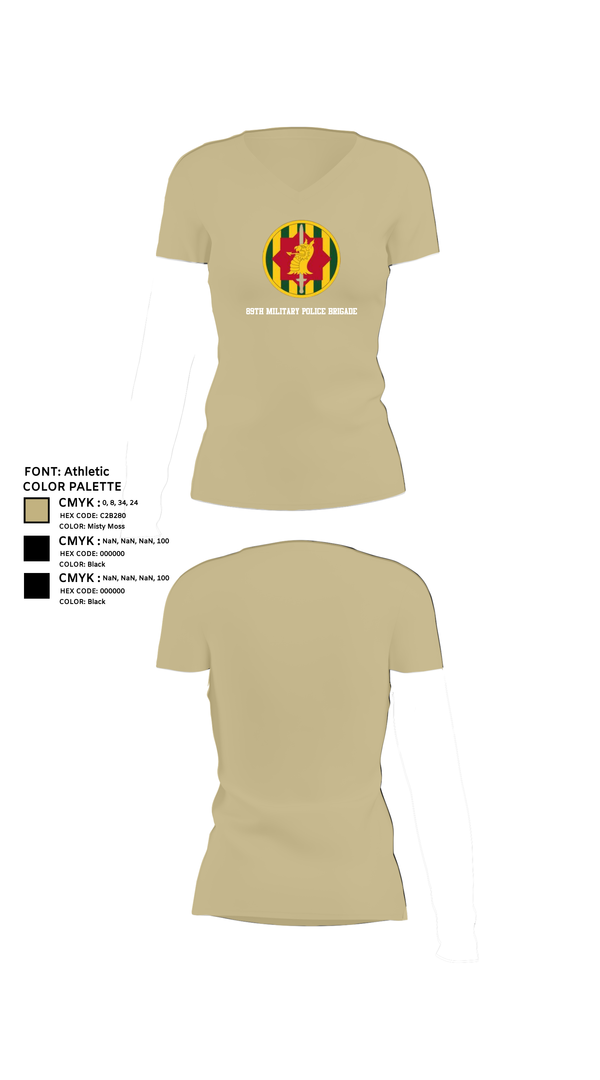 Womens Short Sleeve Vneck Shirt, 89th military police brigade, , Teamtime, Team time, sublimation, custom sports apparel, team uniforms, spirit wear, spiritwear, sports uniforms, custom shirts, team store, custom team store, fundraiser sports, apparel fundraiser