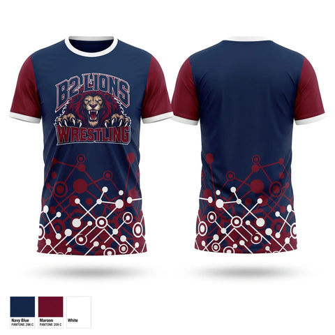 Short Sleeve Performance Shirt, B2 lions, Wrestling, Teamtime, Team time, sublimation, custom sports apparel, team uniforms, spirit wear, spiritwear, sports uniforms, custom shirts, team store, custom team store, fundraiser sports, apparel fundraiser