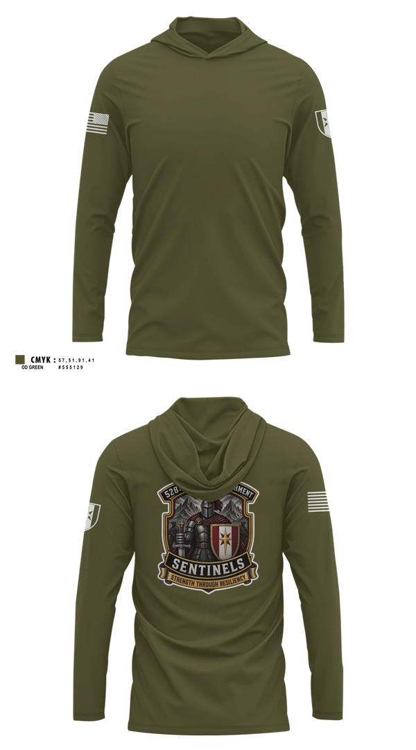 Long Sleeve hooded sunshirt, 528th MED DET COSC, Army, Teamtime, Team time, sublimation, custom sports apparel, team uniforms, spirit wear, spiritwear, sports uniforms, custom shirts, team store, custom team store, fundraiser sports, apparel fundraiser