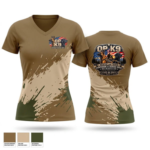 Womens Short Sleeve Vneck Shirt, Operation K9, , Teamtime, Team time, sublimation, custom sports apparel, team uniforms, spirit wear, spiritwear, sports uniforms, custom shirts, team store, custom team store, fundraiser sports, apparel fundraiser