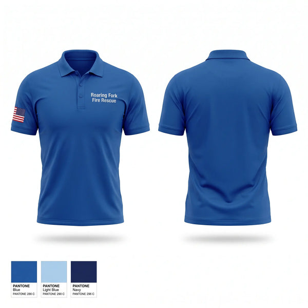 Short Sleeve Performance Polo, Roaring Fork Fire Rescue, Fire Department, Teamtime, Team time, sublimation, custom sports apparel, team uniforms, spirit wear, spiritwear, sports uniforms, custom shirts, team store, custom team store, fundraiser sports, apparel fundraiser